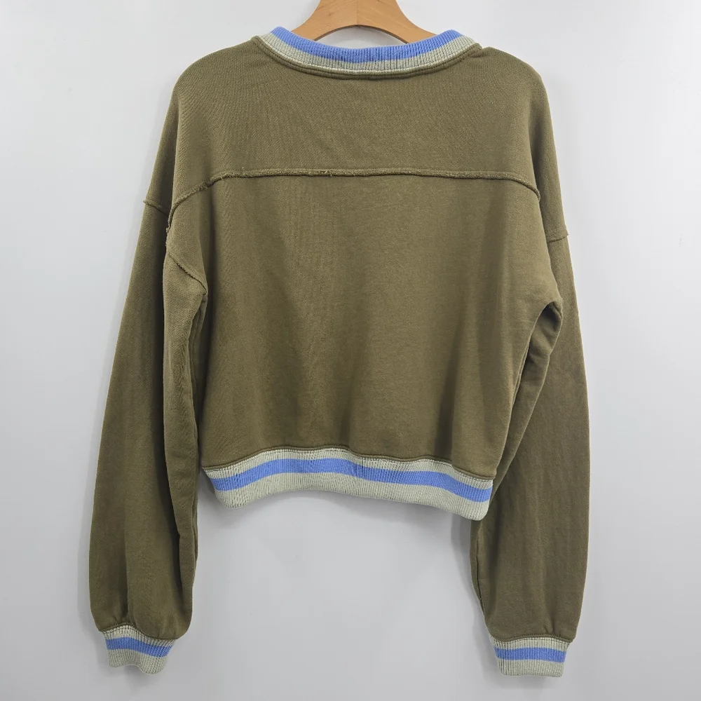 Free People Rio Sweatshirt Seaweed Green‎ Combo